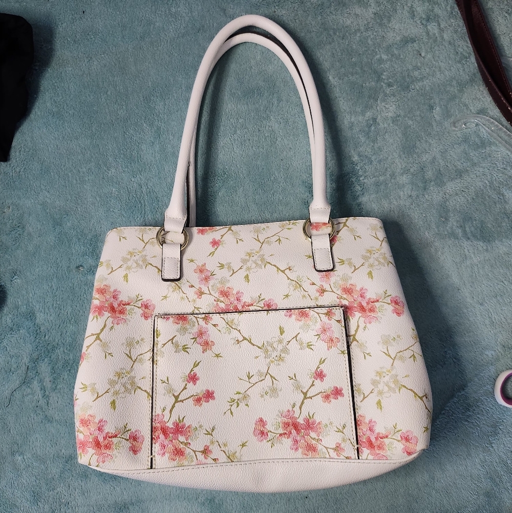Floral White Tote Bag